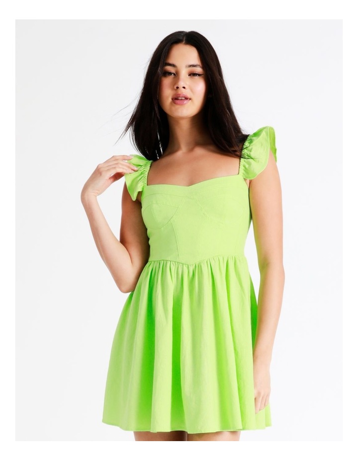 Linen Corset Detail Mini Dress in