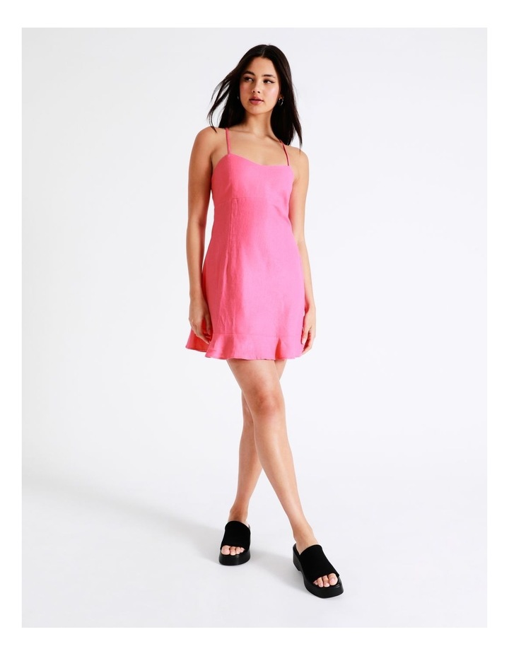 Linen Ruffle Hem Dress In