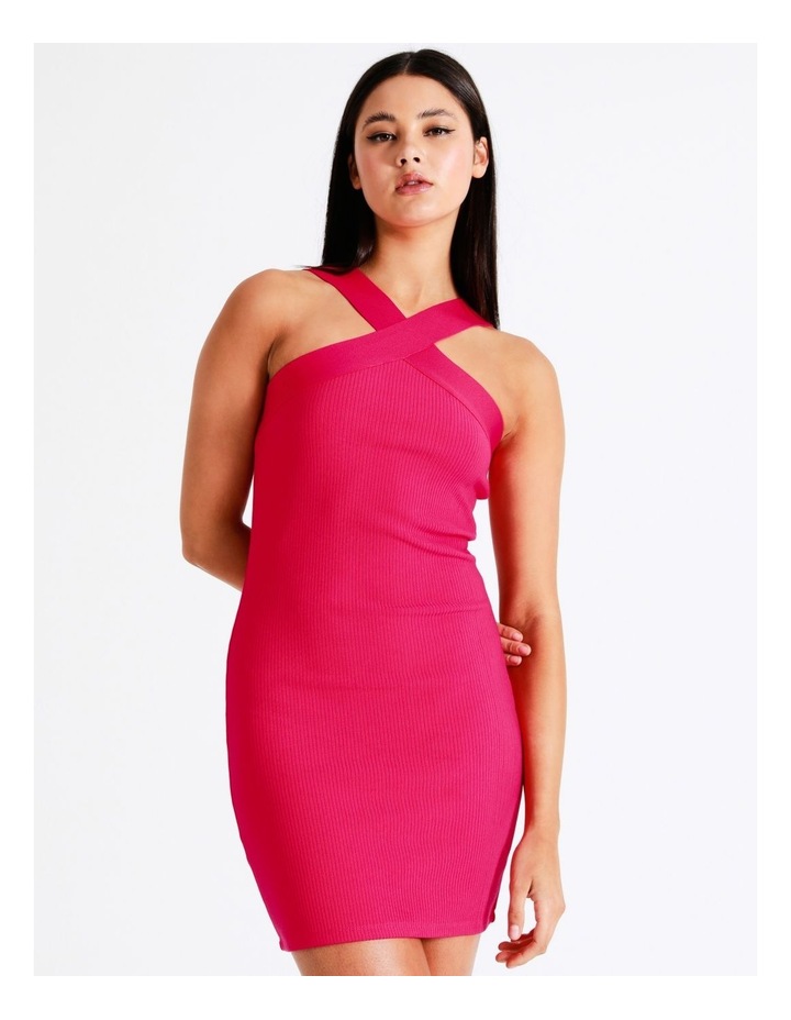 Eco Halter Mini Dress in Fuschia