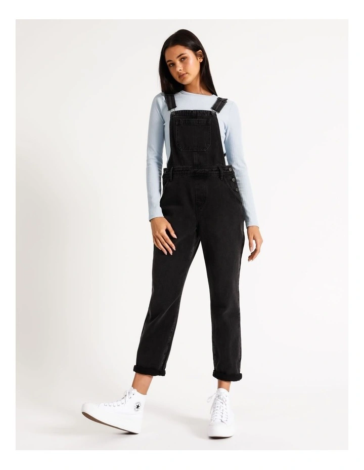 black denim dungarees