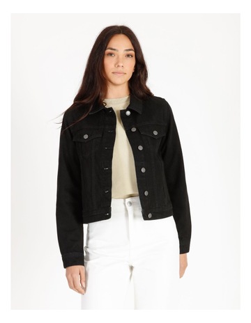 Black denim jacket womens australia clearance