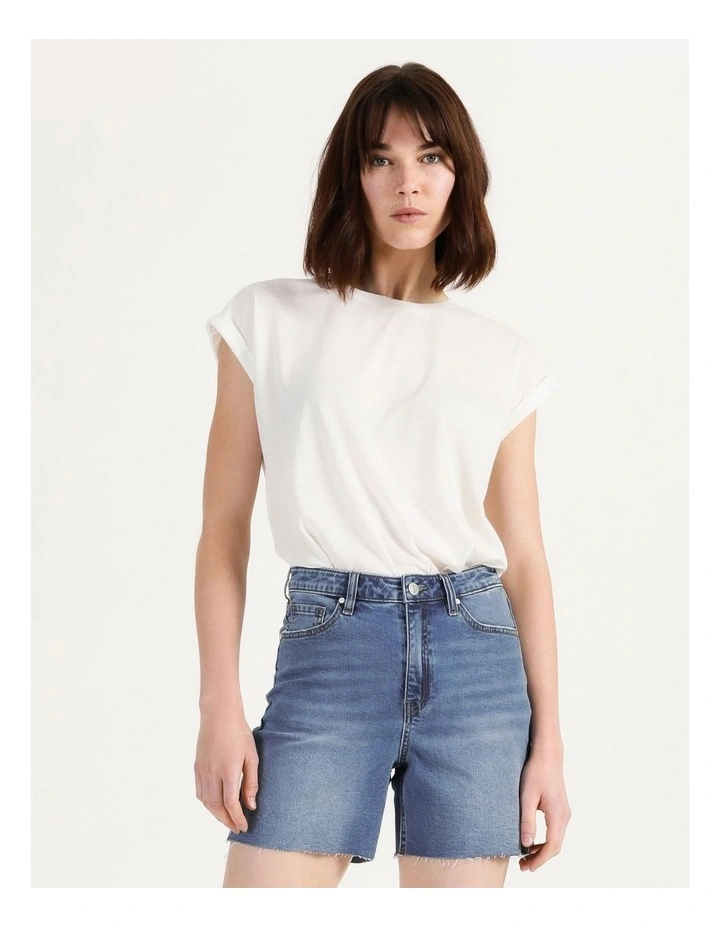 denim long shorts