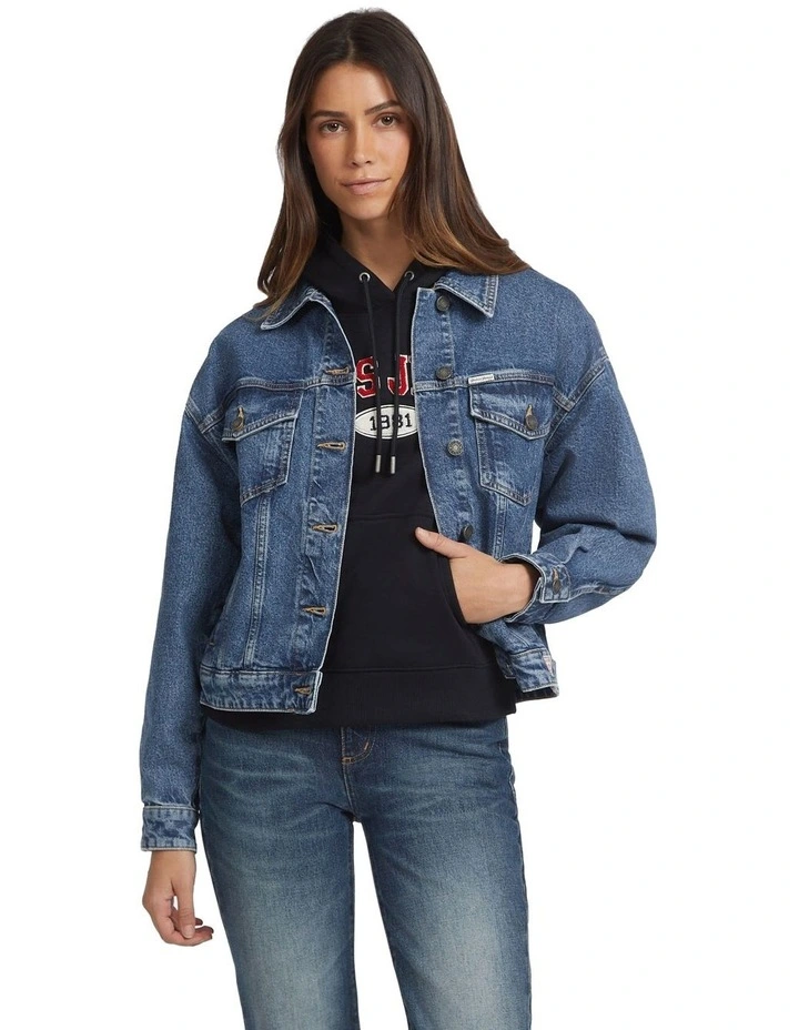 Oversize Trucker Jacket in Blue image 1