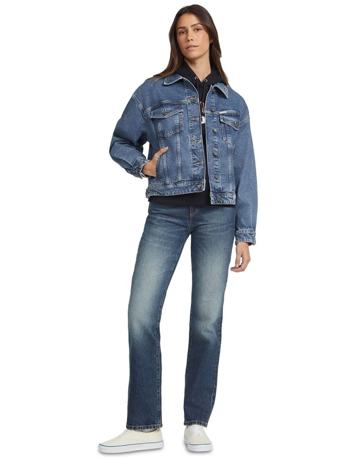 Oversize Trucker Jacket in Blue image 2