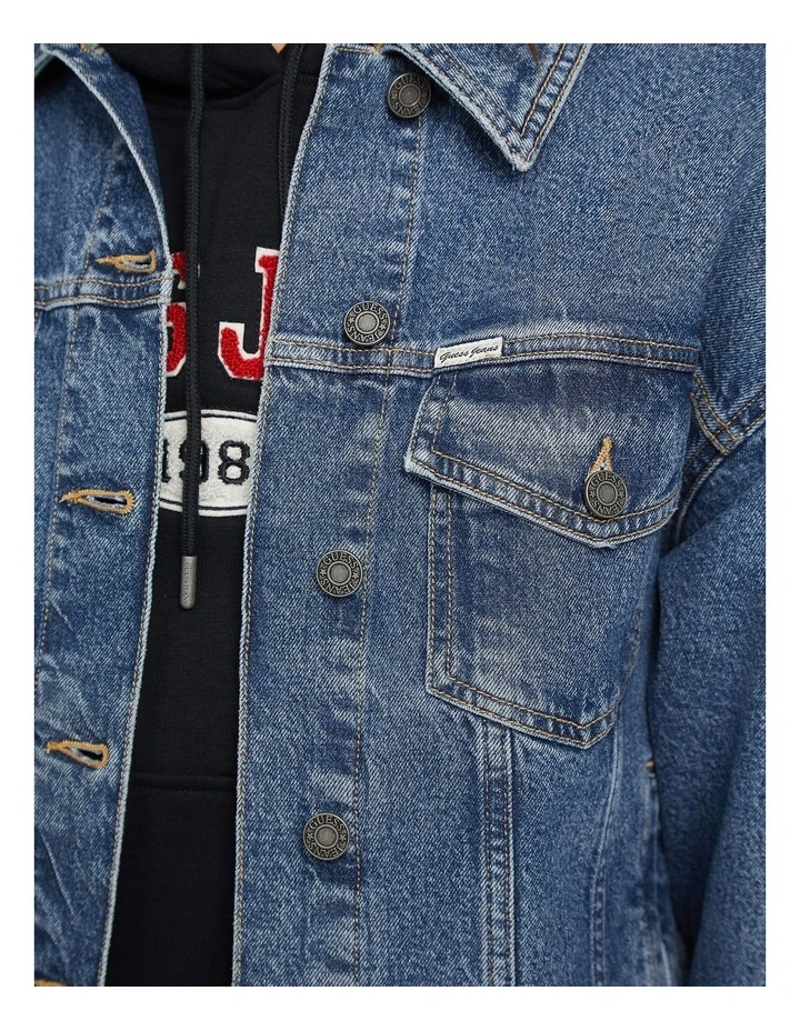 Oversize Trucker Jacket in Blue image 3