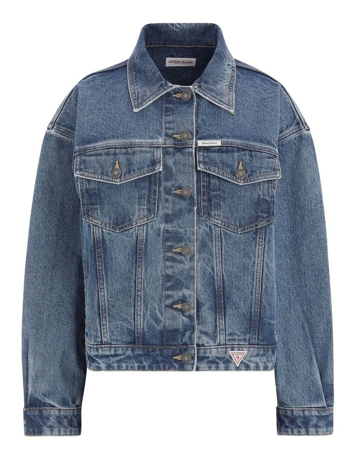 Oversize Trucker Jacket in Blue image 6