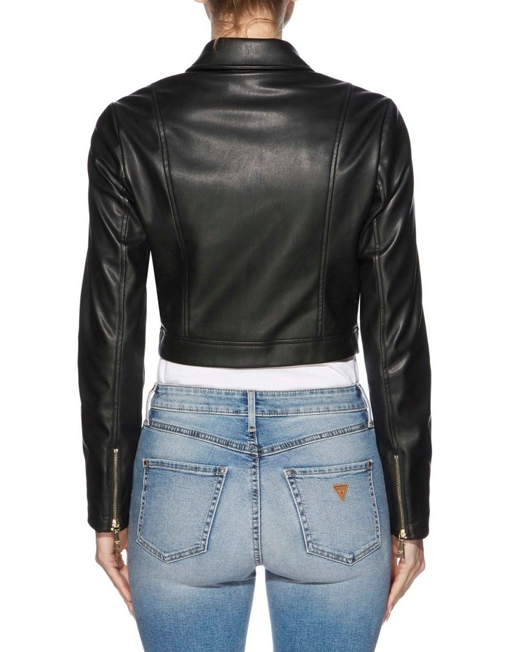 guess cropped leather jacket