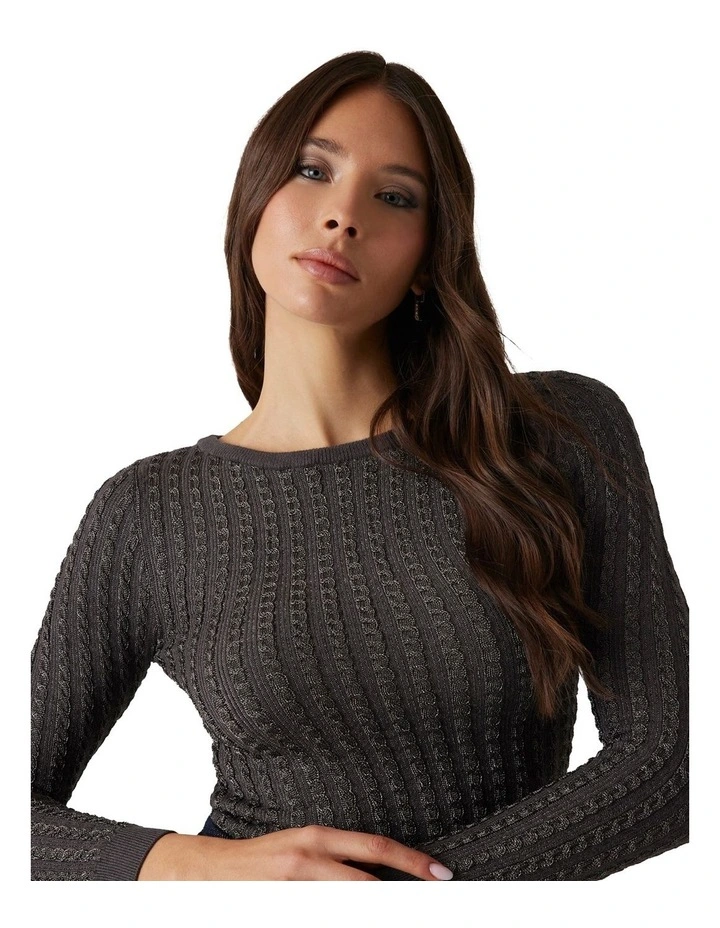 Josie Boat Neck Long Sleeve Sweater in Black image 2