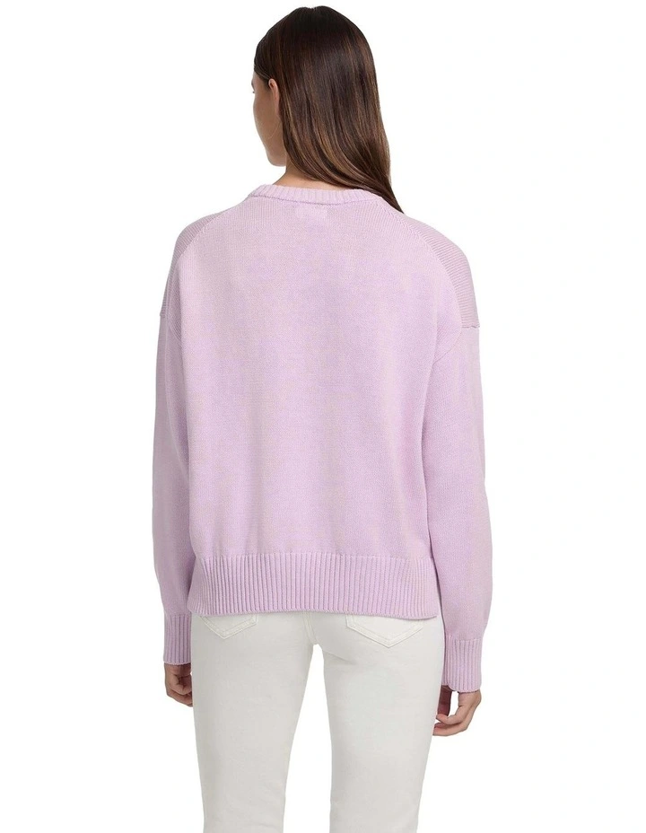 Long Sleeves Crew Neck Jumper in Purple image 3