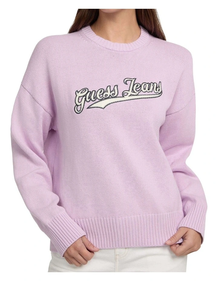 Long Sleeves Crew Neck Jumper in Purple image 4