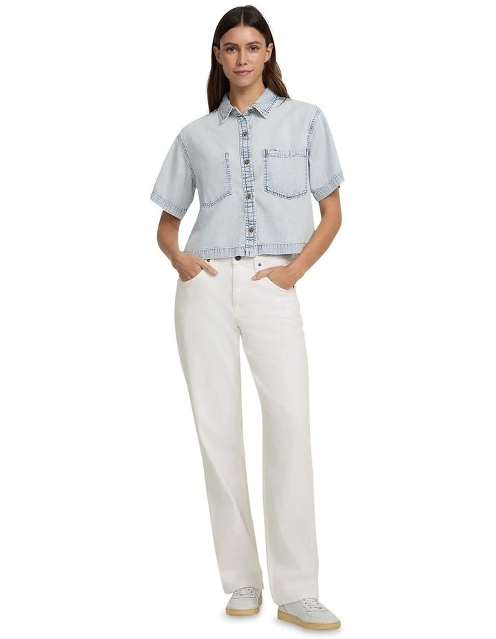 Boxy Short Sleeve Shirt in River Light Vintage image 1