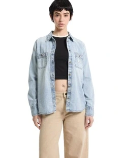 Regular Longsleeve Denim Shirt in Blue