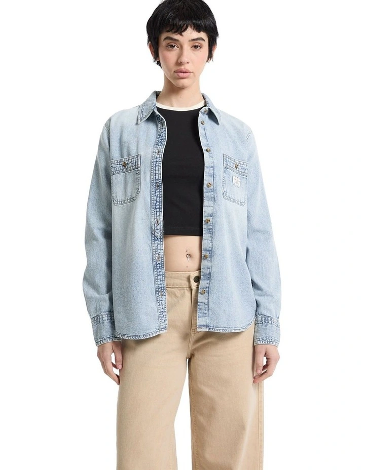 Regular Longsleeve Denim Shirt in Blue image 1