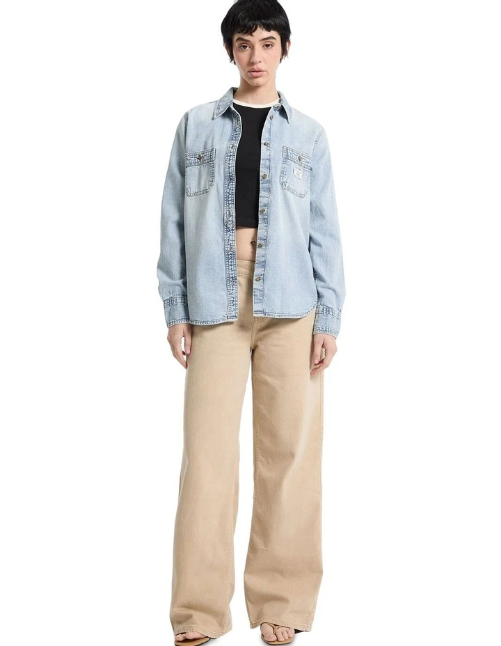 Regular Longsleeve Denim Shirt in Blue image 2