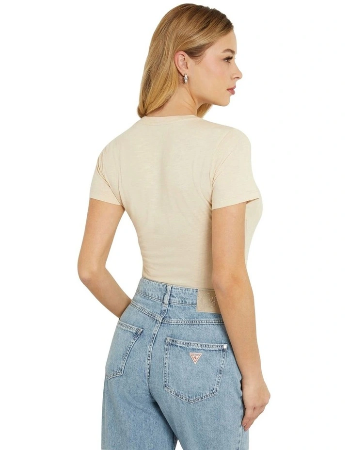 Short Sleeve Slubby Tee in Pearl Oyster image 3