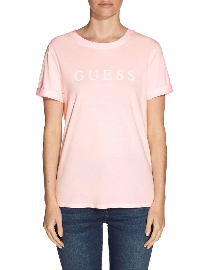 Guess Short Sleeve 1981 Roll Cuff Tee 