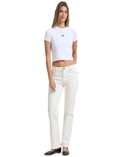 G08 Mid Rise Straight Jeans in Natural White