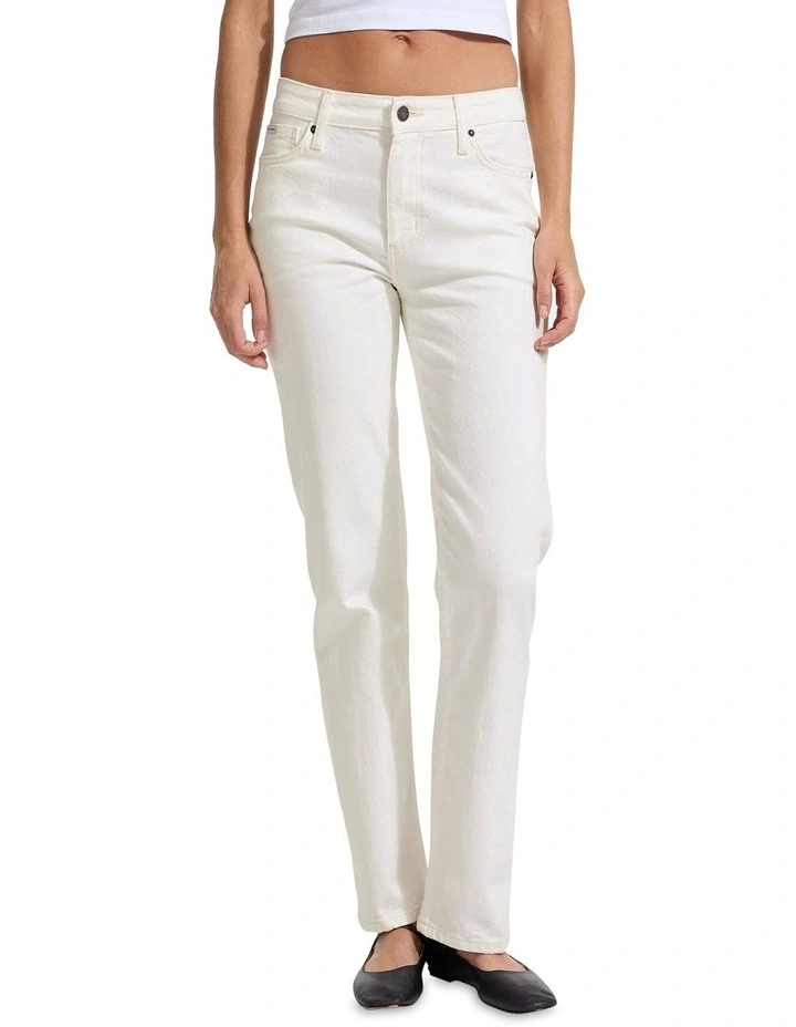 G08 Mid Rise Straight Jeans in Natural White image 5
