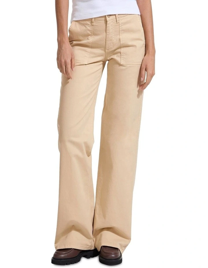 Utility Wide Leg Pant in Brown image 2