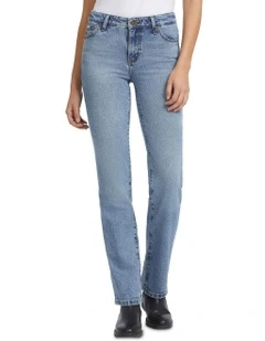 Mid Rise Straight Jeans in Blue