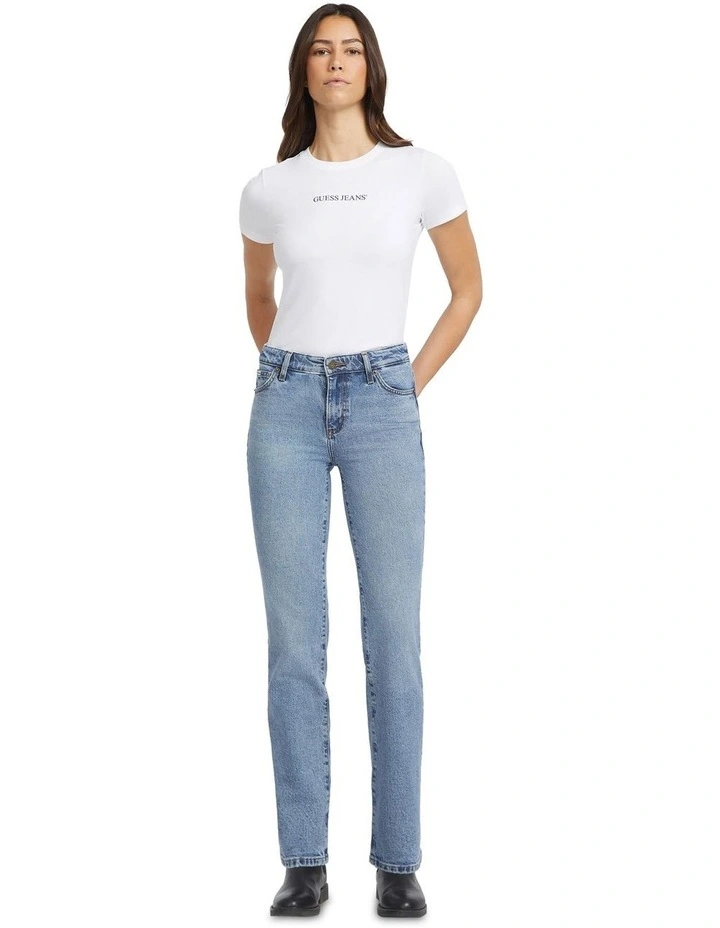 Mid Rise Straight Jeans in Blue image 2