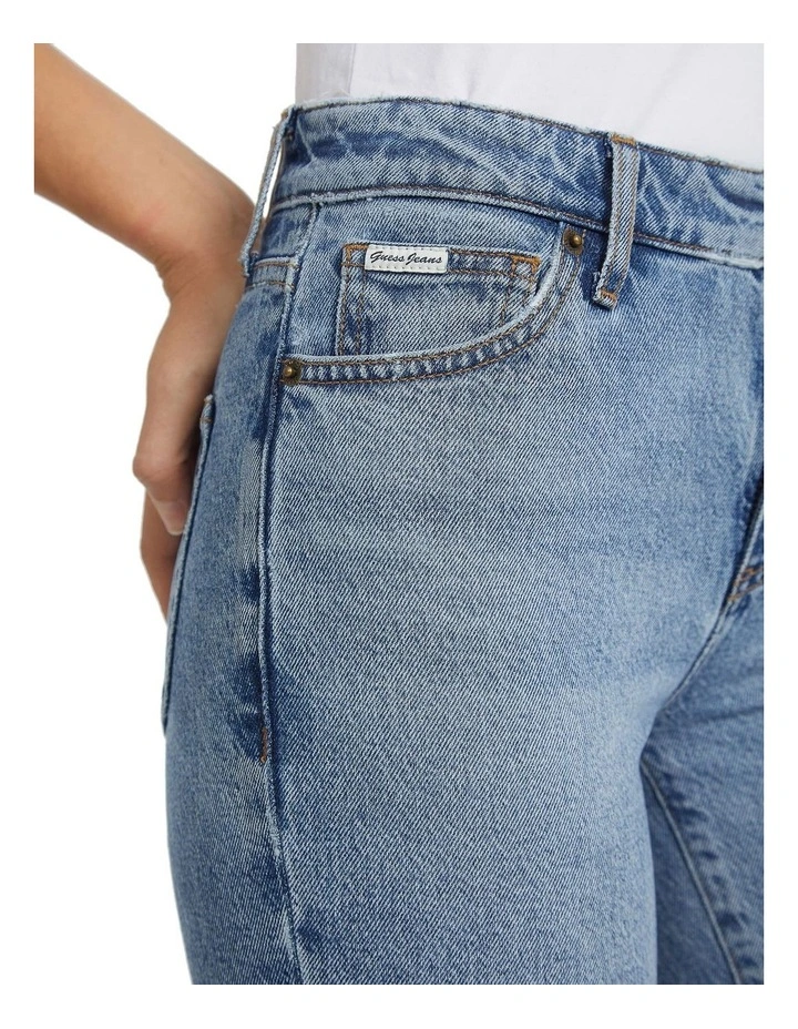 Mid Rise Straight Jeans in Blue image 5