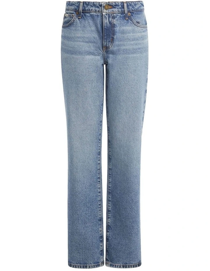 Mid Rise Straight Jeans in Blue image 7