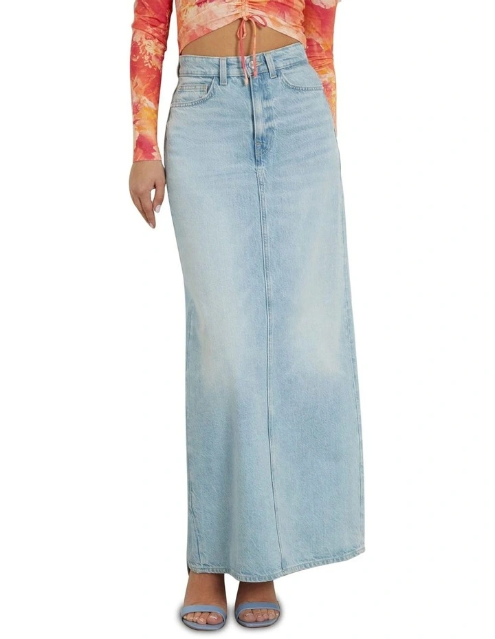 Wenona Back Split Skirt in Blue image 1