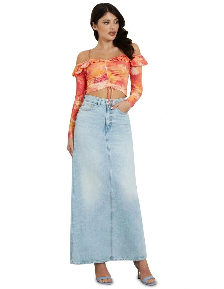 Wenona Back Split Skirt in Blue image 2