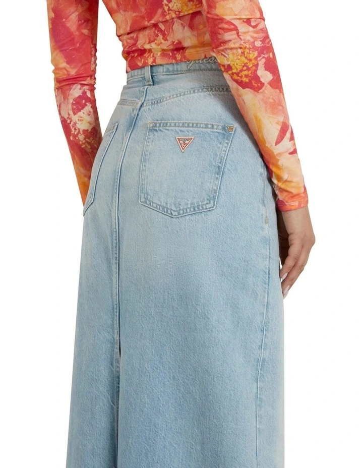 Wenona Back Split Skirt in Blue image 4