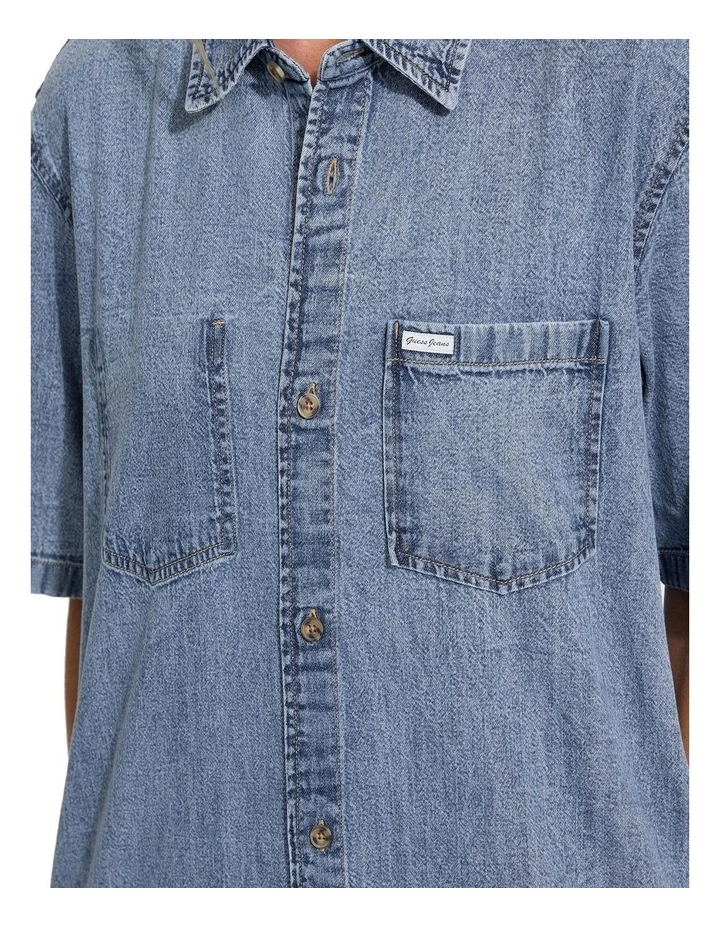 Short Sleeve Dress in Mid Wash image 2