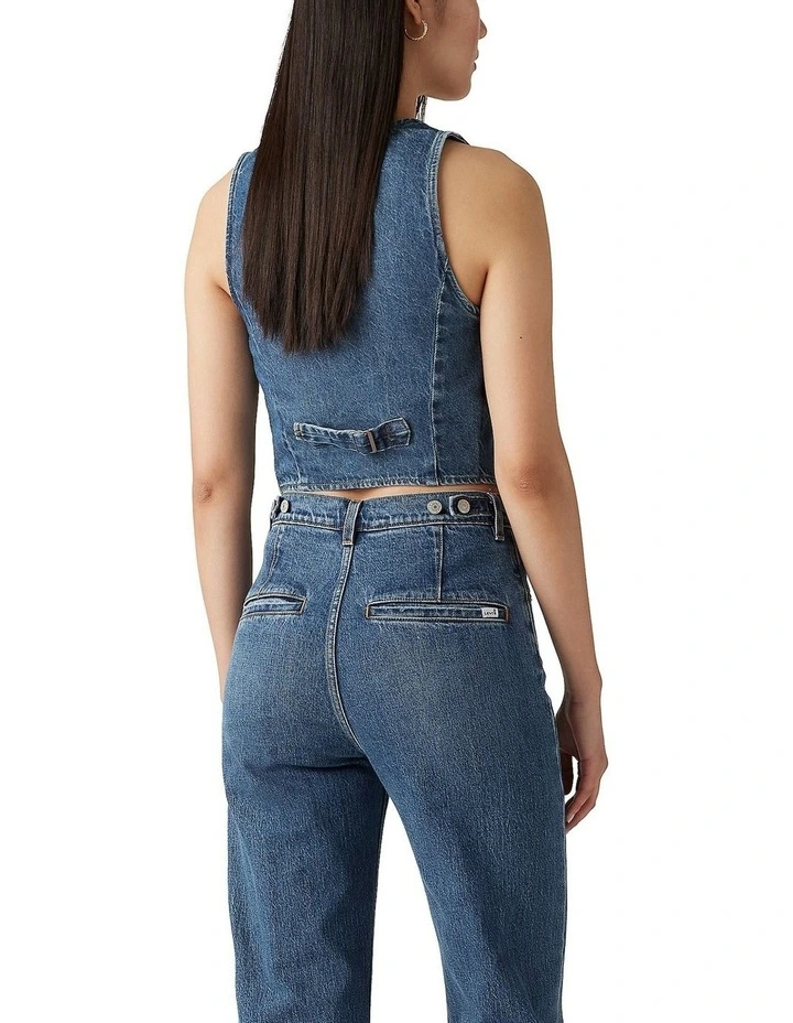 Tailored Denim Vest in Big Yikes image 2