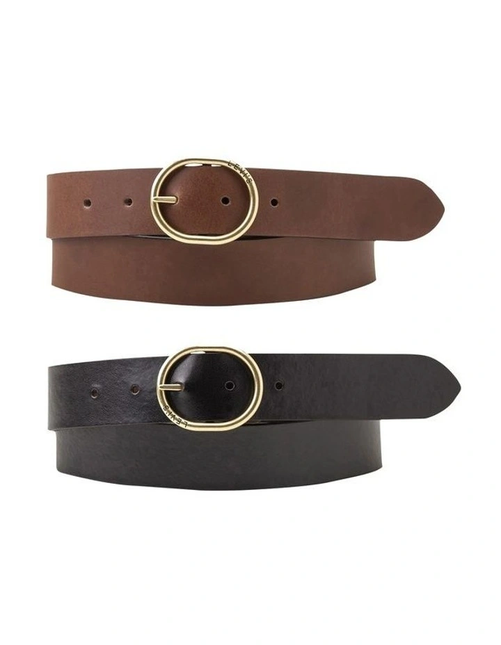 Arletha Reversible Belt in Brown/Black image 1