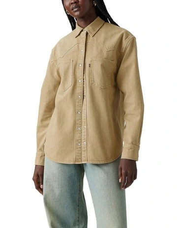 Teodora Western Shirt in Scraped Travertine