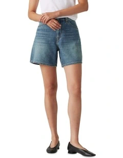 High-Rise Baggy Shorts in Stop Flaxing