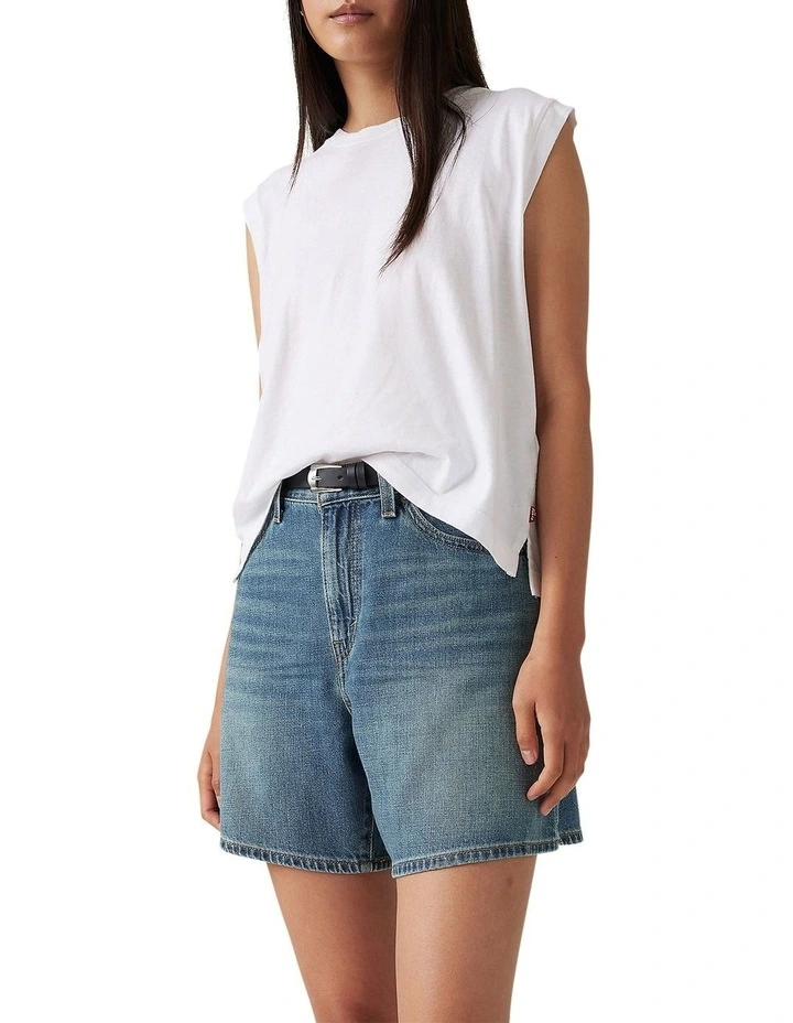 High-Rise Baggy Shorts in Stop Flaxing image 4