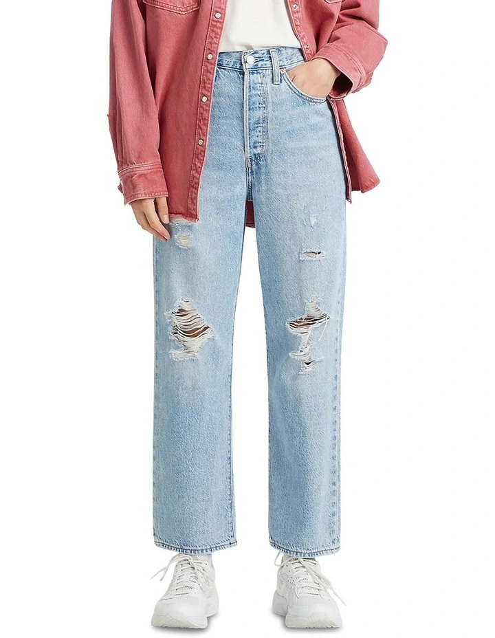 Ribcage Straight Ankle Jeans in Blue image 1