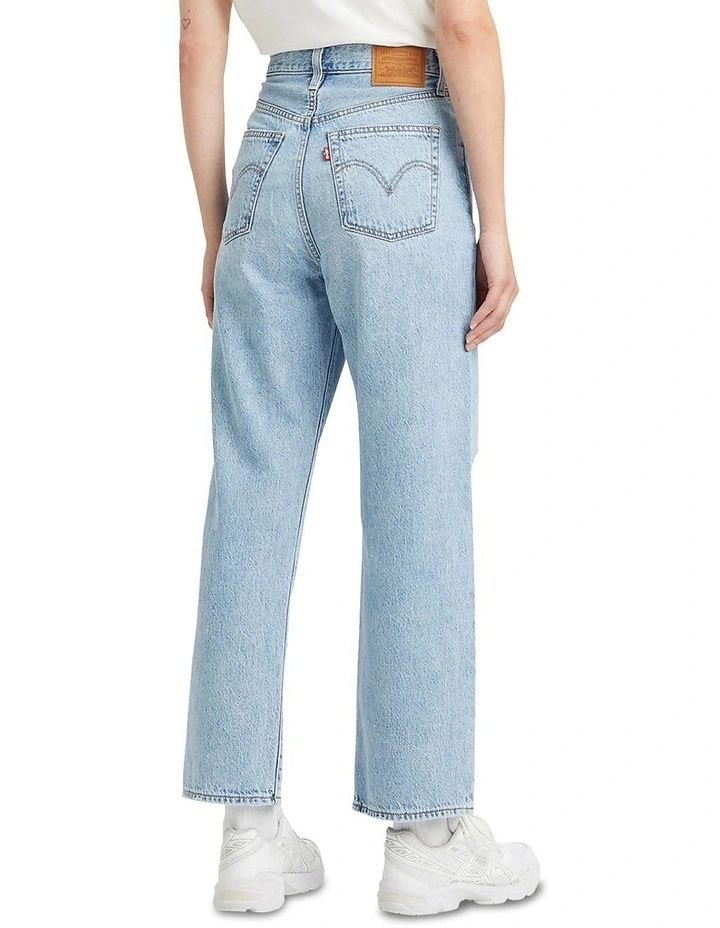 Ribcage Straight Ankle Jeans in Blue image 3