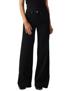 318 Shaping Wide-Leg Jeans in Soft Black