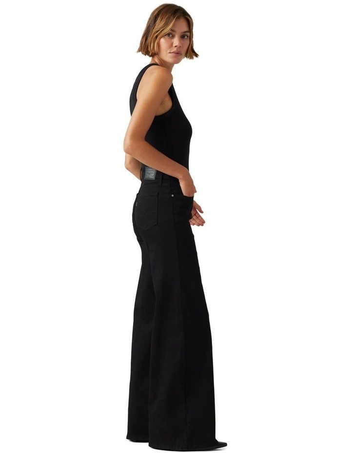 318 Shaping Wide-Leg Jeans in Soft Black image 3