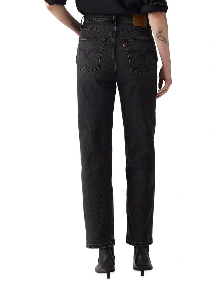 Ribcage Straight Ankle Jeans in Black image 2