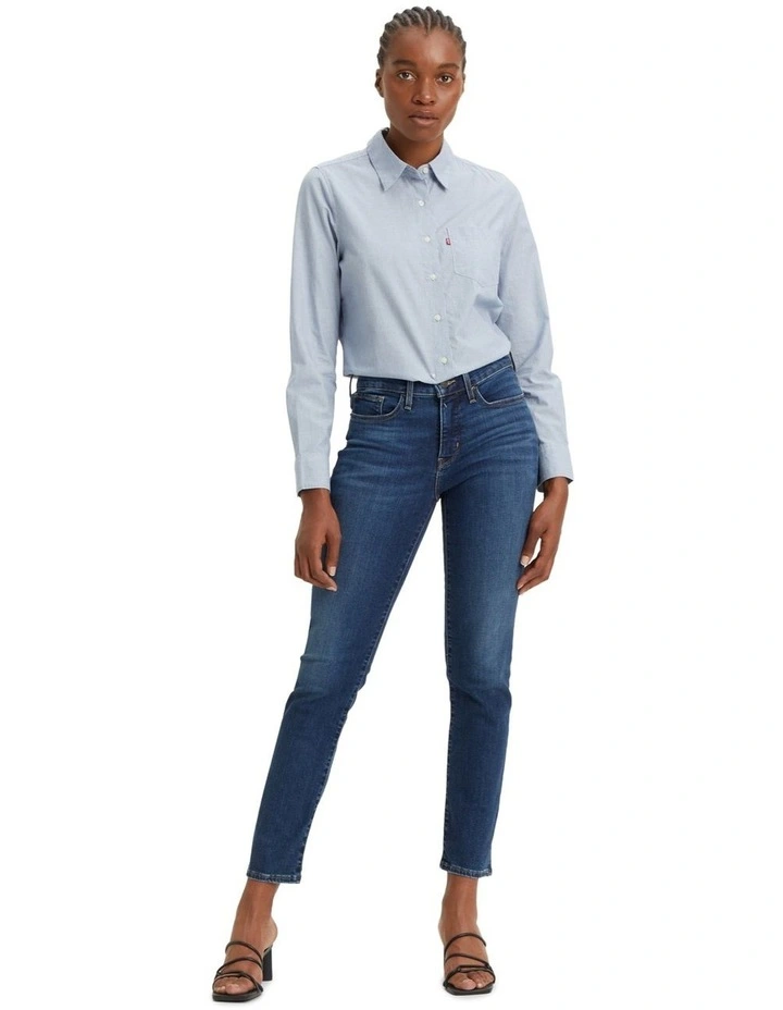 314 Shaping Straight Jeans in Blue Wave Dark in Blue Wave Dark image 5