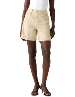 High-Rise Baggy Shorts in Spacey Brown