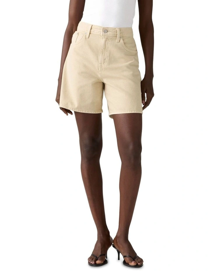 High-Rise Baggy Shorts in Spacey Brown image 1