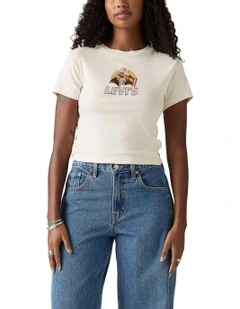 Graphic Essential Sporty Tee in Archival Egret