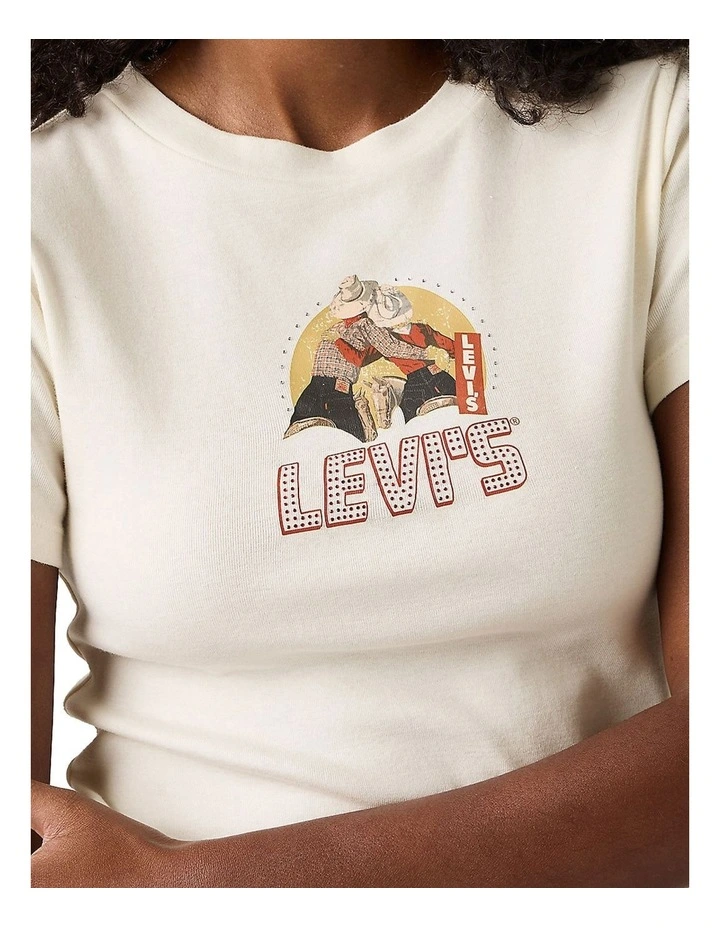 Graphic Essential Sporty Tee in Archival Egret image 4