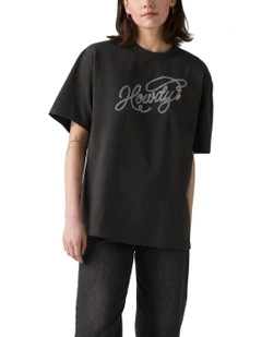 Graphic Tabor T-shirt in Pirate Black
