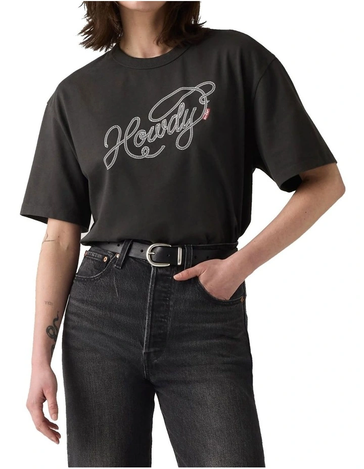 Graphic Tabor T-shirt in Pirate Black image 3