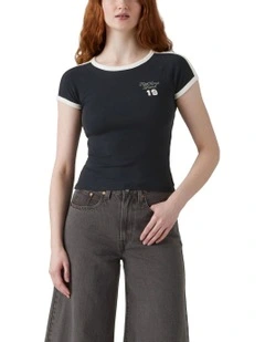 Graphic Riley Raglan Tee in Anthracite