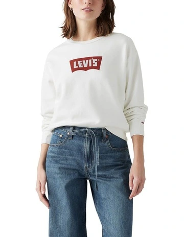 Graphic Iconic Heritage Crewneck Sweatshirt in White